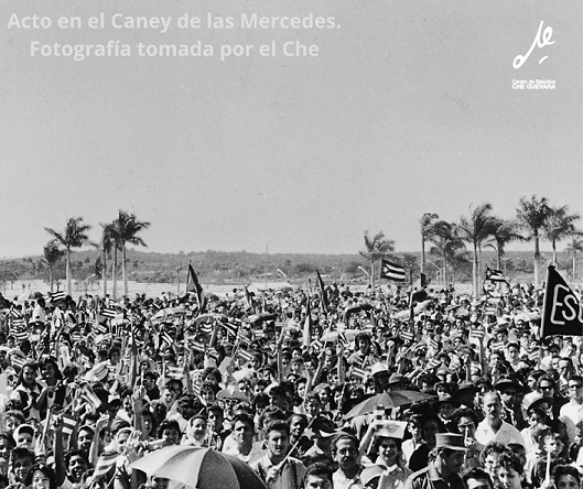 Acto en el Caney de las Mercedes. Fotografía tomada por el Che