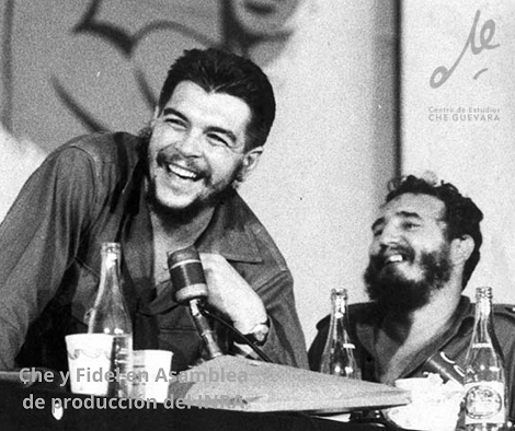 Che y Fidel en Asamblea de producción del INRA