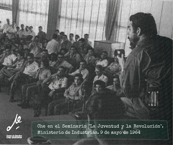 Che en el Seminario La Juventud y la Revolución. Ministerio de Industrias. 9 de mayo de 1964